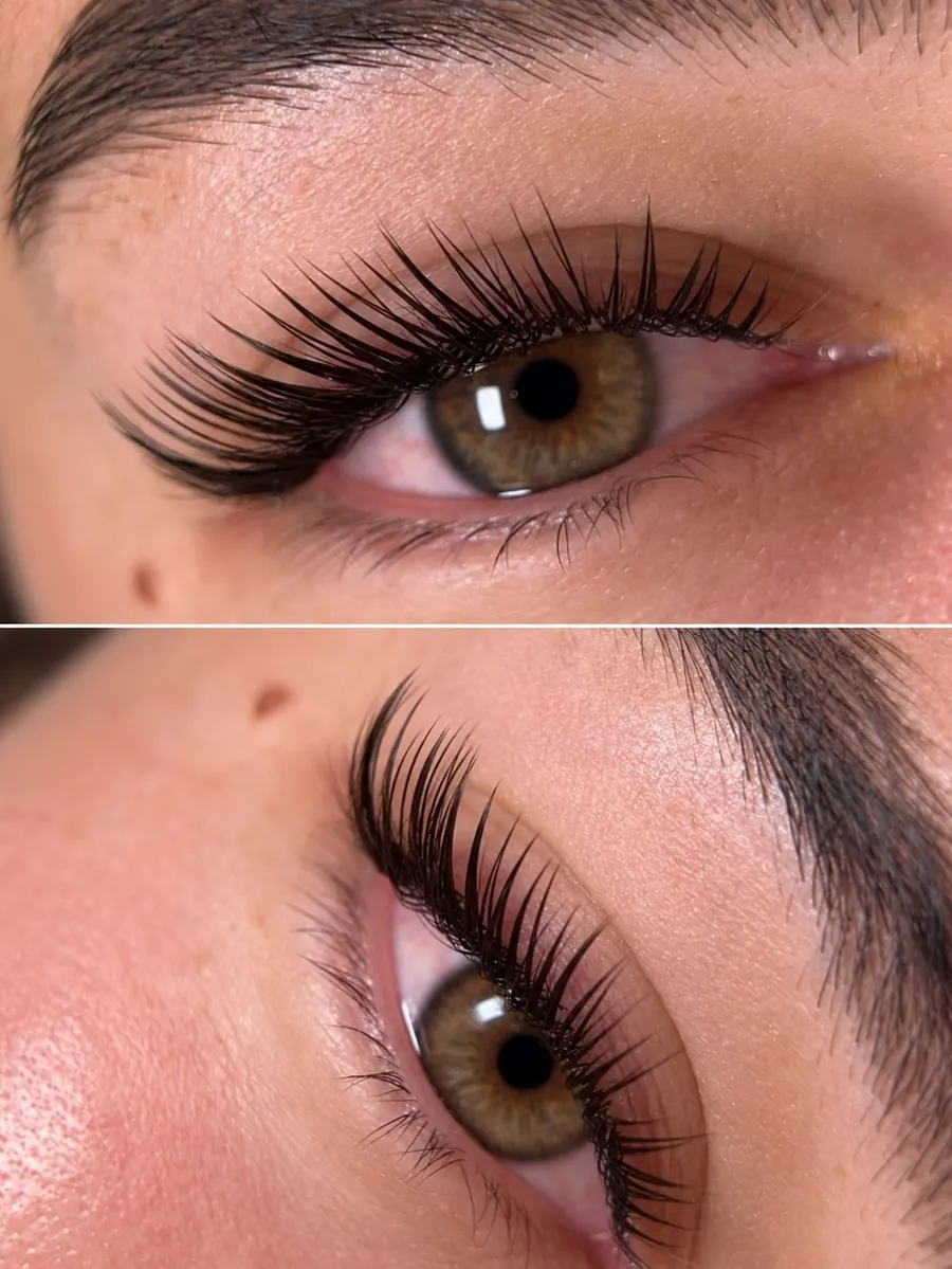 Natürliche Wimpernverlängerung aus zwei Blickwinkeln, Seidenblick Dortmund-Wellinghofen
